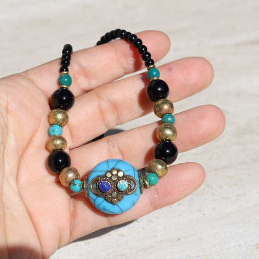 Onyx & Turquoise Necklace *Final Sale*