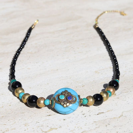 Onyx & Turquoise Necklace *Final Sale*