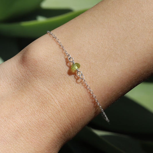 Peridot Sterling Silver Bracelet - August