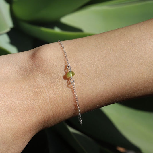 Peridot Sterling Silver Bracelet - August