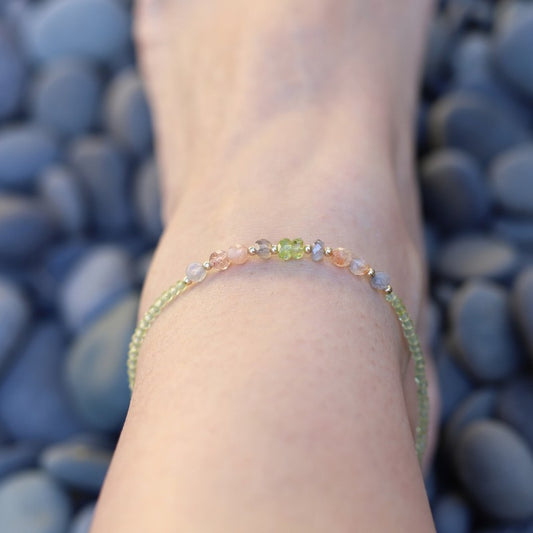 Peridot and Labradorite Luxury Anklet