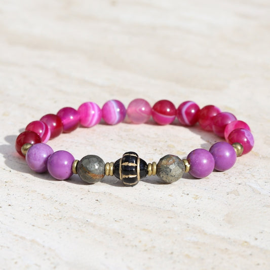 Pink Agate & Phosphosiderite Bracelet *Final Sale*