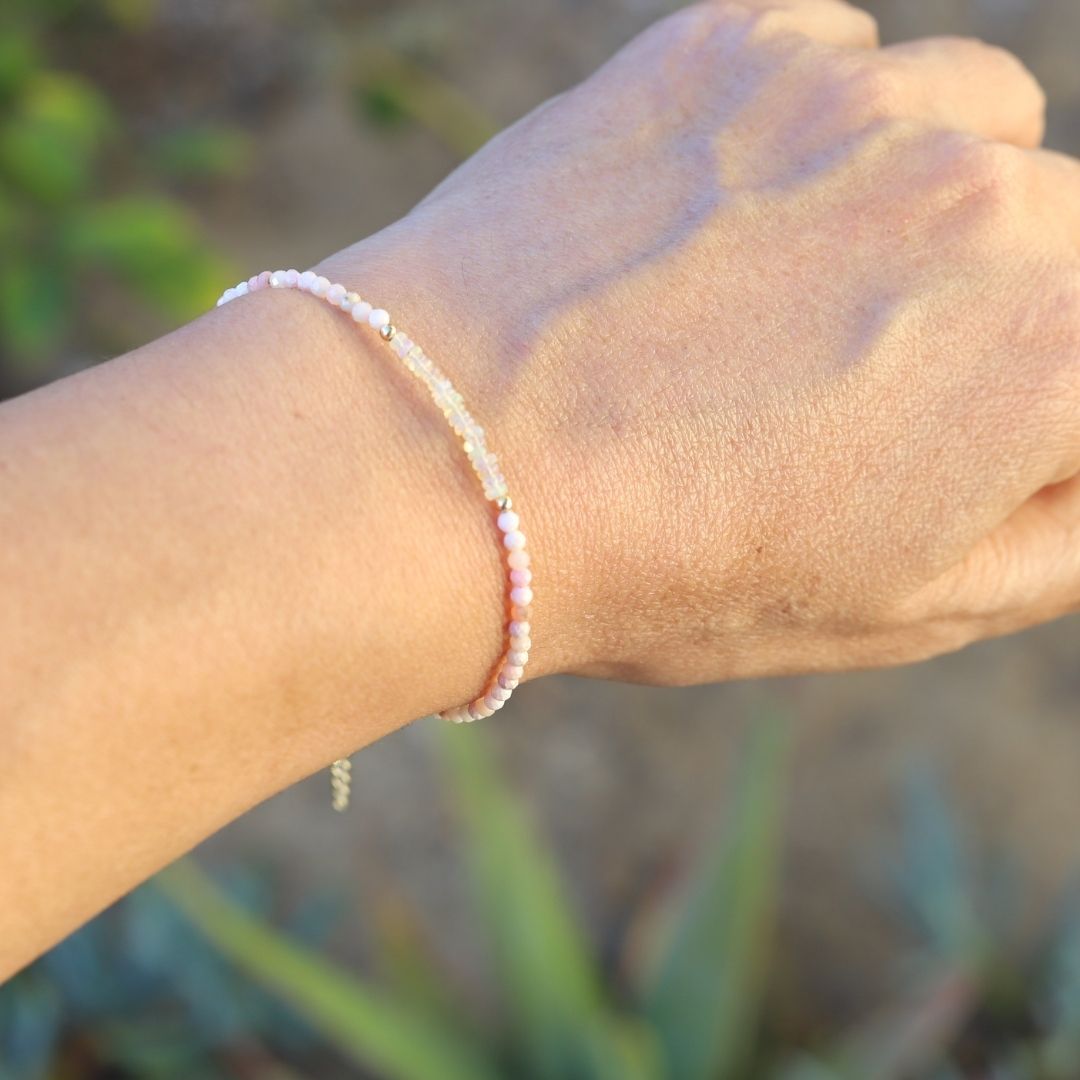 Pink and White Opal Luxury Bracelet