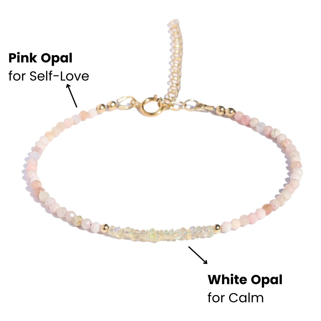 Pink and White Opal Luxury Bracelet