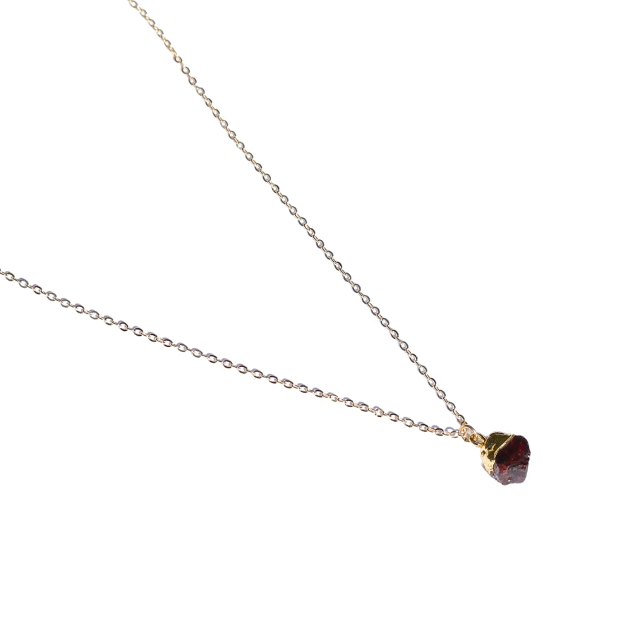 Raw Garnet Chain Necklace