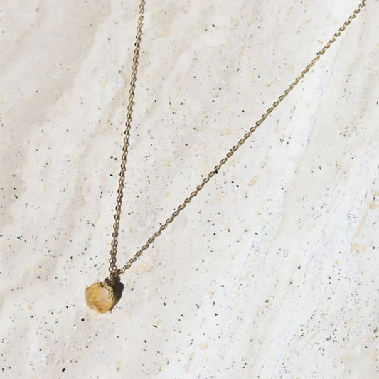 Raw Citrine Chain Necklace