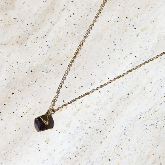 Raw Garnet Chain Necklace