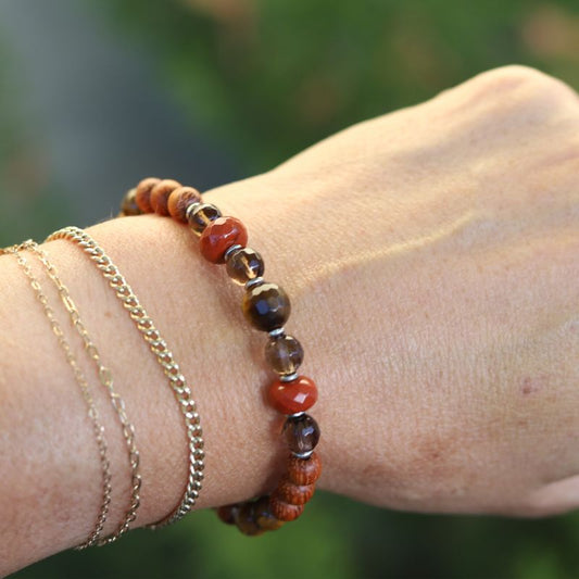Red Jasper & Smoky Quartz Bracelet *Final Sale*