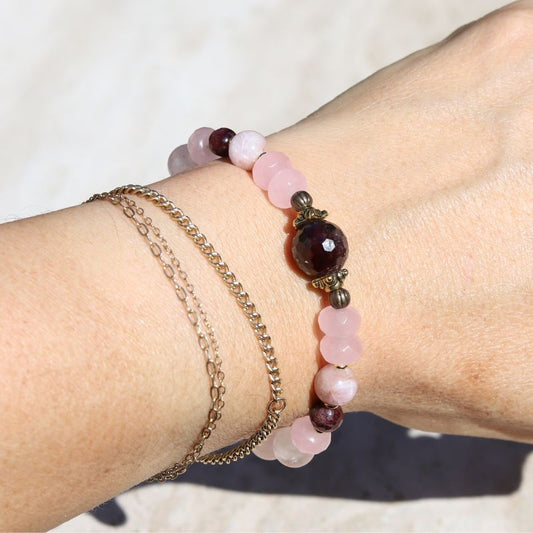 Rose Quartz & Garnet Bracelet *Final Sale*