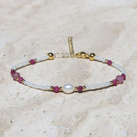 Ruby and Pearl Bracelet