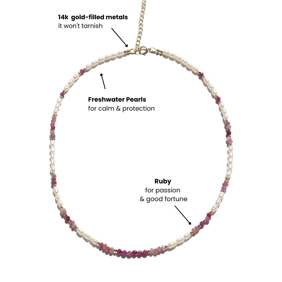 Pearl and Ruby Luxury Necklace
