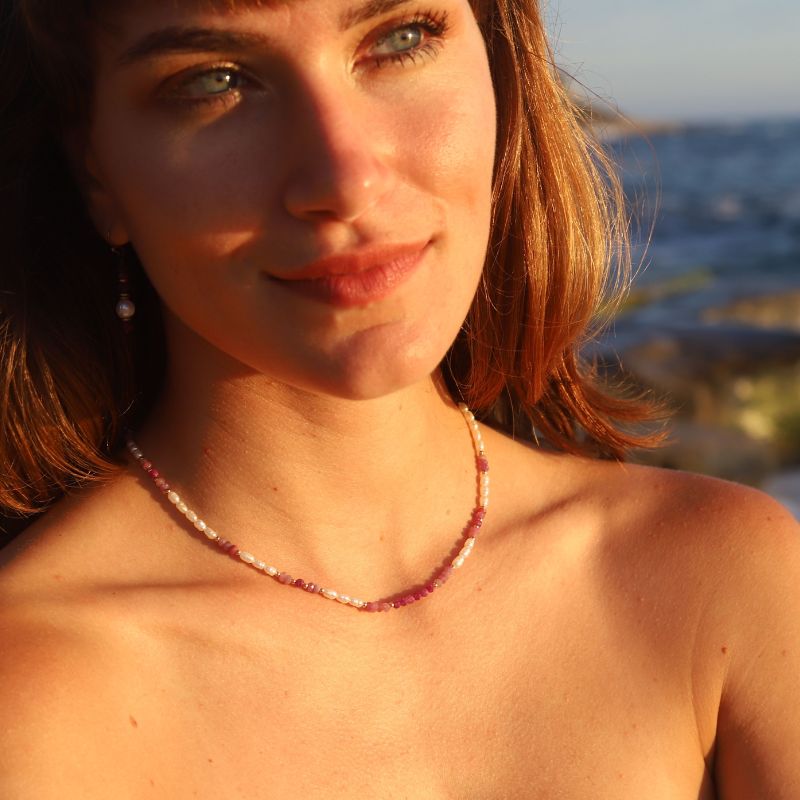 Pearl and Ruby Luxury Necklace