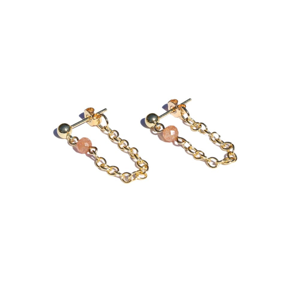 Sunstone Chain Earrings