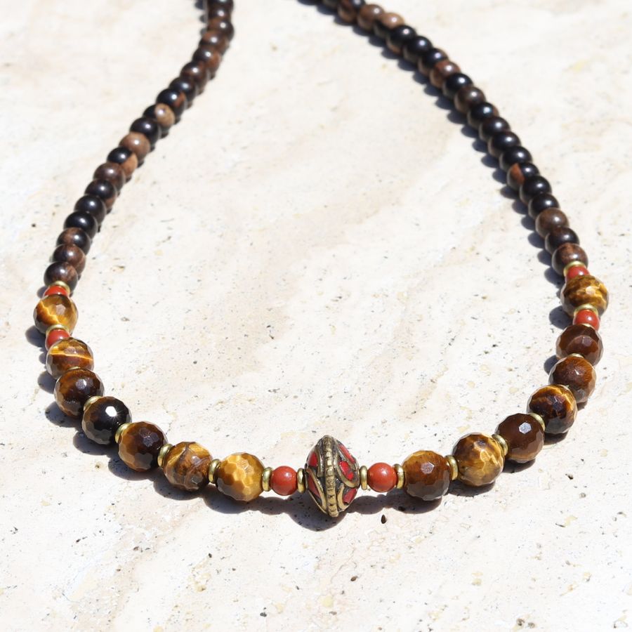 Tiger's Eye & Ebony Mala Necklace *Final Sale*