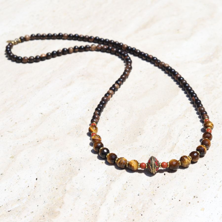 Tiger's Eye & Ebony Mala Necklace *Final Sale*