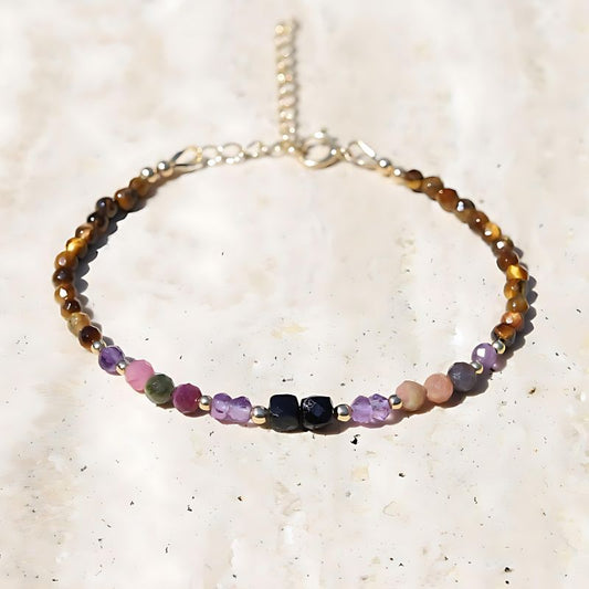 Tigers eye and black tourmaline bracelet