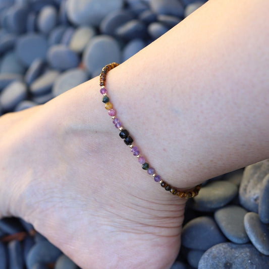 Tourmaline & Tiger's Eye Luxury Anklet