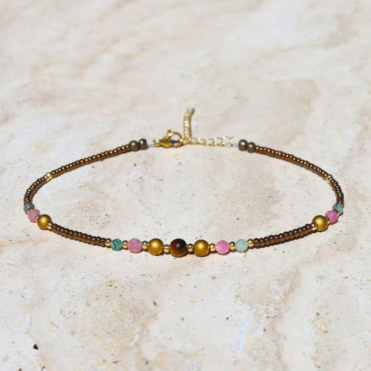 Tourmaline and Hematite Anklet