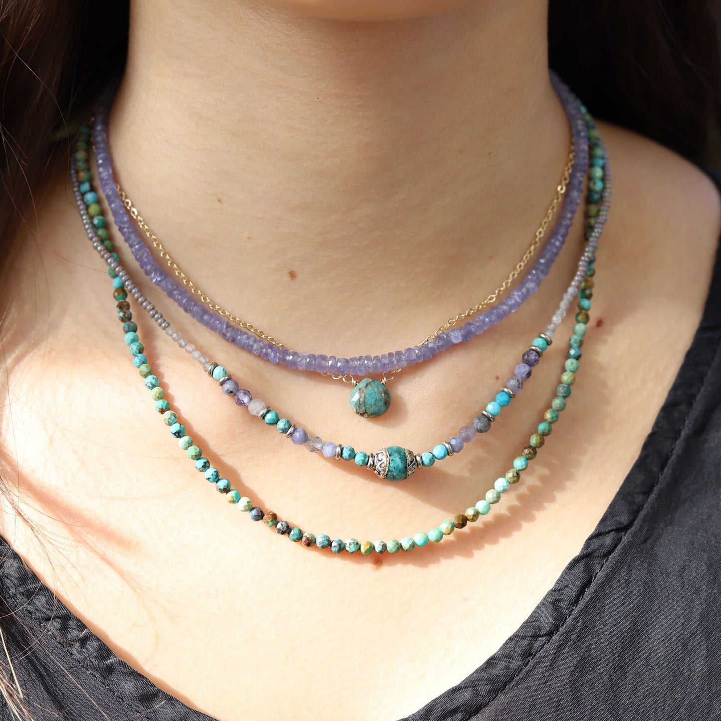 Turquoise and Tanzanite Necklace