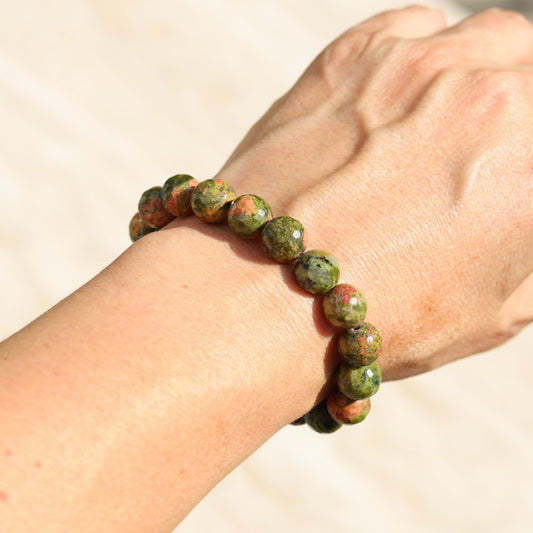 Unakite Big Bead Bracelet *Final Sale*