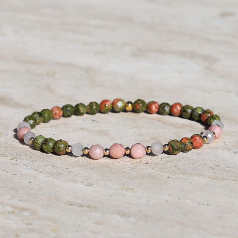 Unakite and Rhodonite Bracelet  *Final Sale*