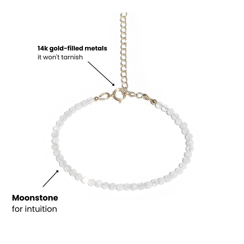 White Moonstone Delicate Luxury Bracelet