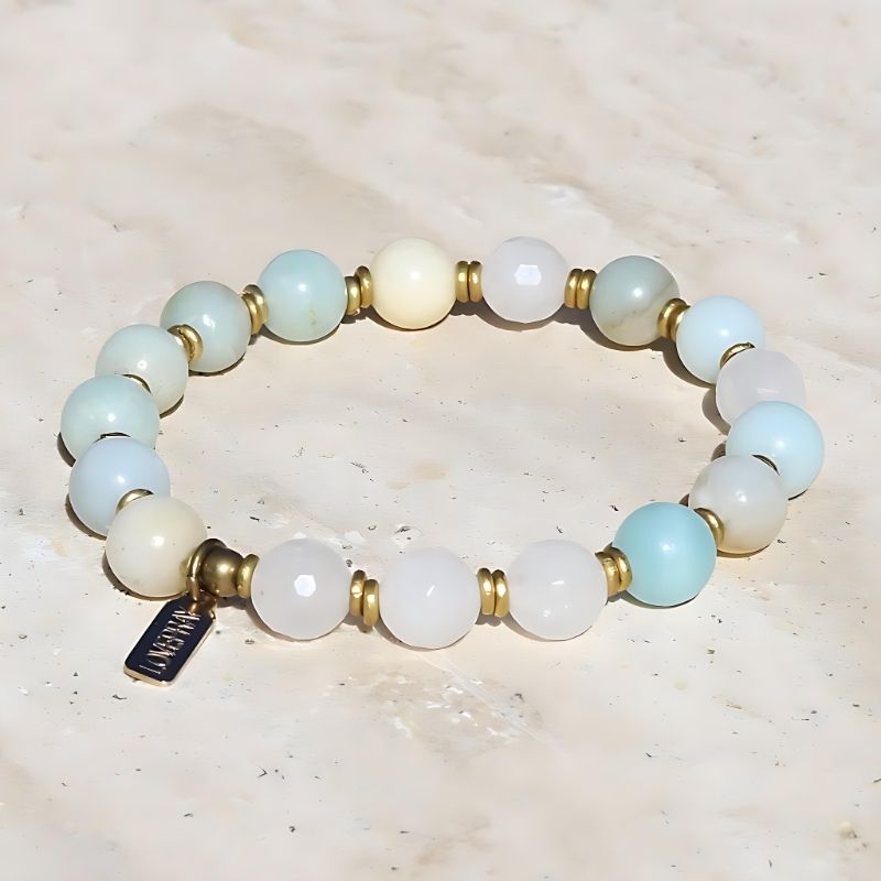 amazonite and rose quartz bracelet