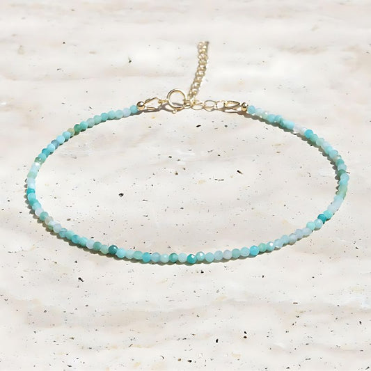 amazonite delicate anklet