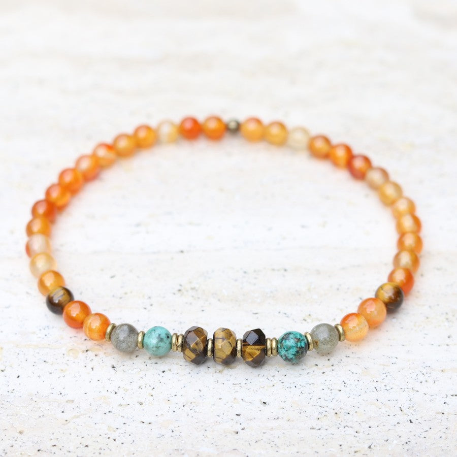 Carnelian and African Turquoise Anklet *Final Sale*