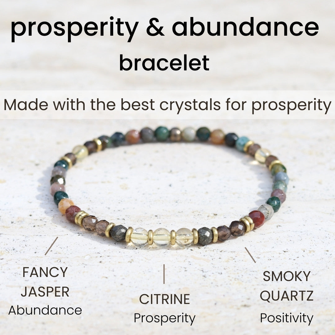 "Prosperity and Abundance" Citrine and Jasper Delicate Bracelet