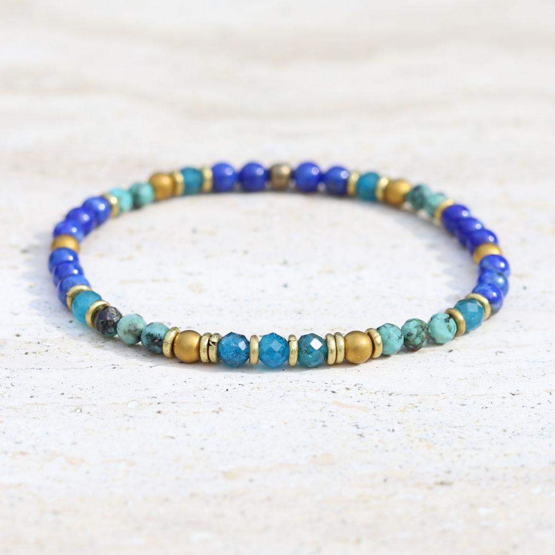 Lapis Lazuli and African Turquoise Delicate Bracelet