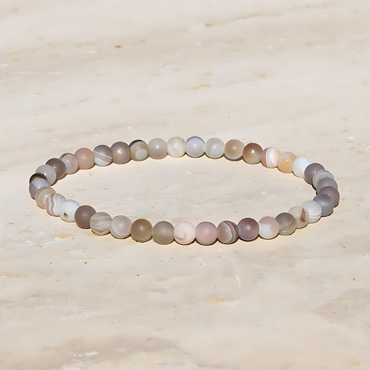 matte botswana agate bracelet