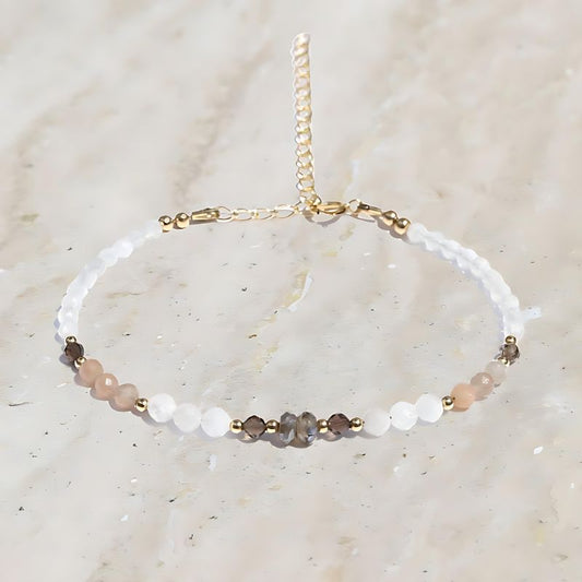 Moonstone and Sunstone Luxury Bracelet