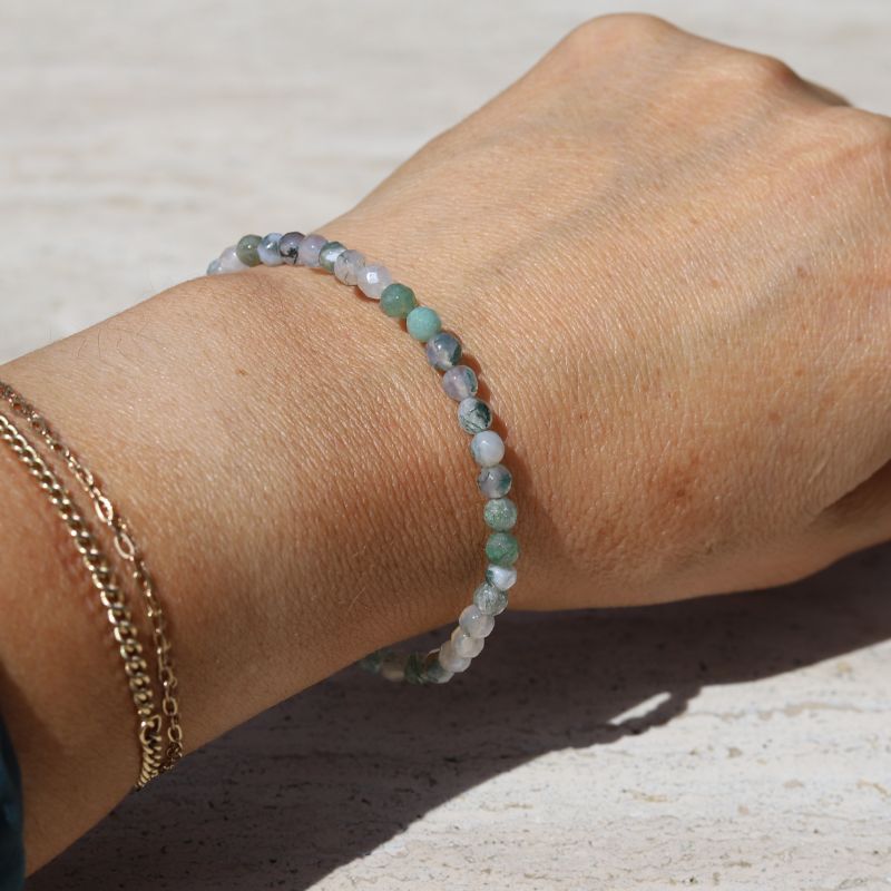 Imperfect Dainty Moss Agate Bracelet *Final Sale*