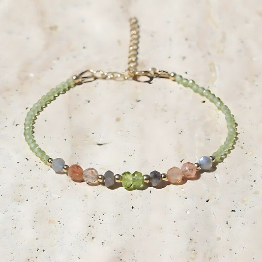 peridot and sunstone luxury bracelet