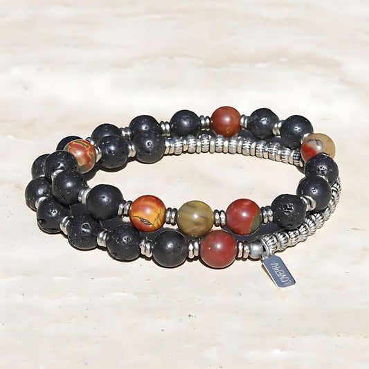 picasso jasper and lava mens bracelet