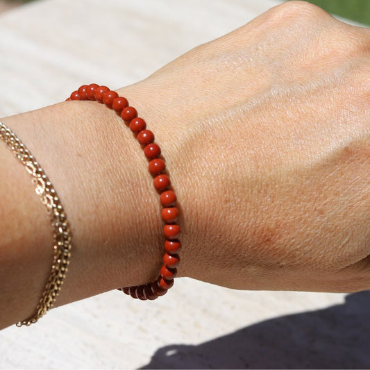Delicate 'Root Chakra' Red Jasper Bracelet