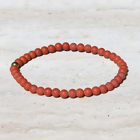 red jasper matte bracelet