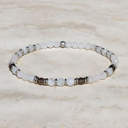 Rose Quartz Smoky Quartz Bracelet