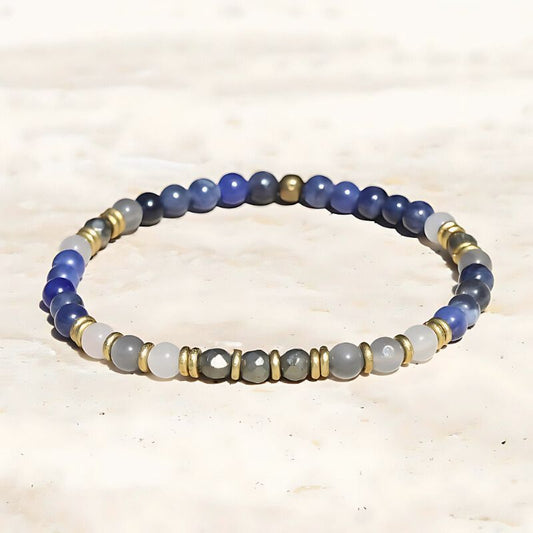 sodalite and quartz delicate bracelet