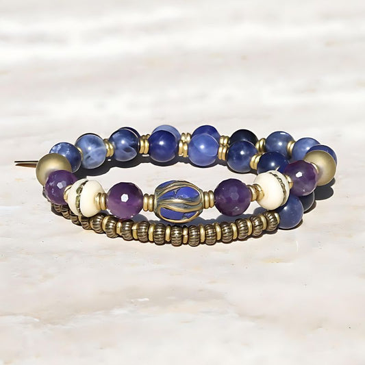 sodalite wrist mala