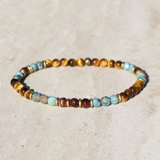 "Prosperity" Tiger's Eye and Agate Delicate Bracelet