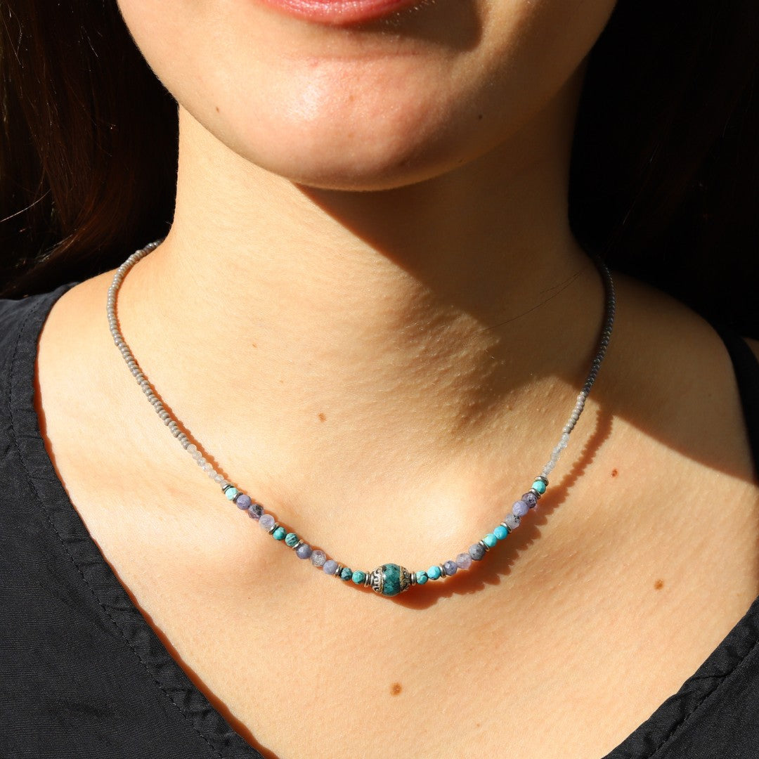 Turquoise and Tanzanite Necklace