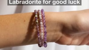 Lepidolite Amethyst and Labradorite Delicate Bracelet Set