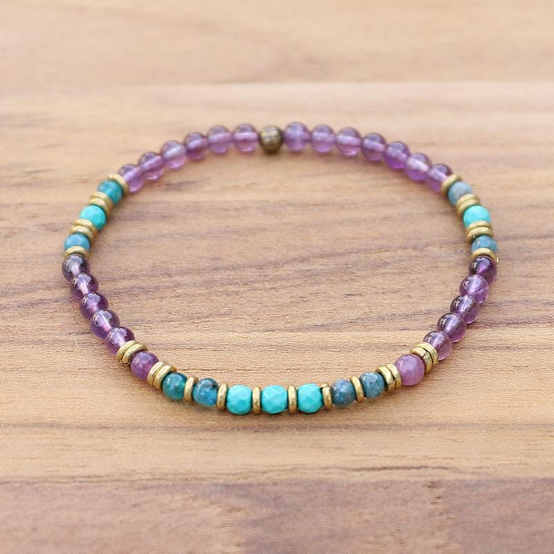 Amethyst and Apatite Delicate Bracelet