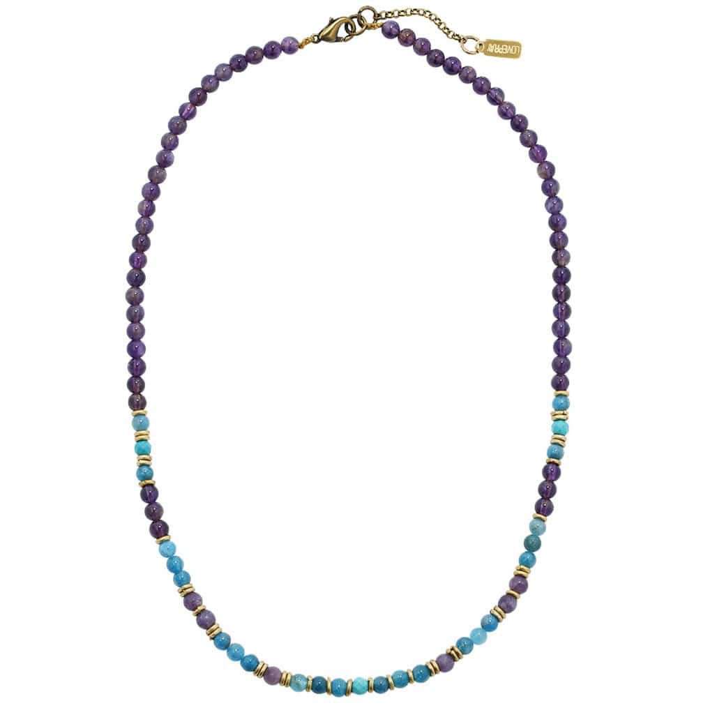 "Healing and Gratitude" Apatite and Amethyst Delicate Gemstone Necklace