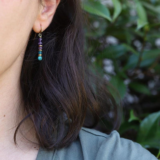 Amethyst and Apatite Earrings