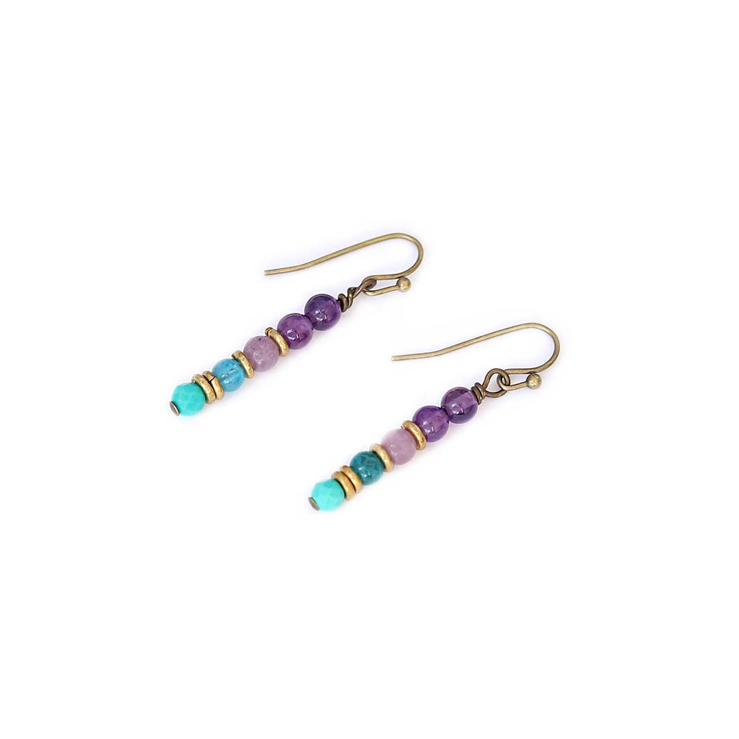 "Healing and Gratitude" Amethyst and Apatite Earrings