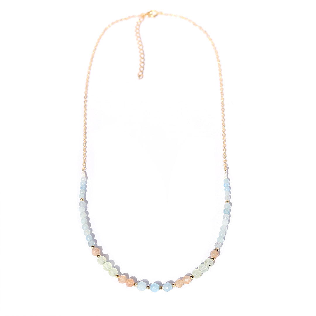 Aquamarine and Sunstone Luxury Necklace