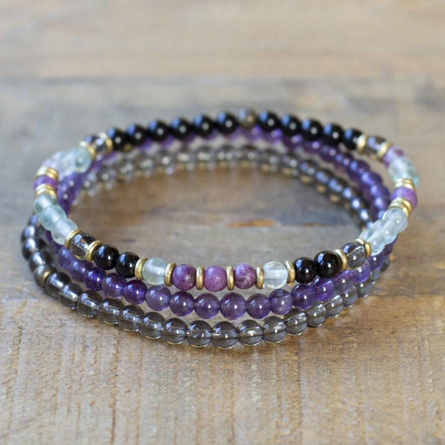 Amethyst and black tourmaline bracelet new arrivals